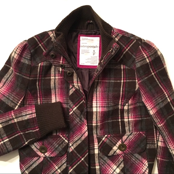 Wool Blend Lined Bomber Jacket Coat 
